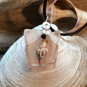 Shell sea glass necklace